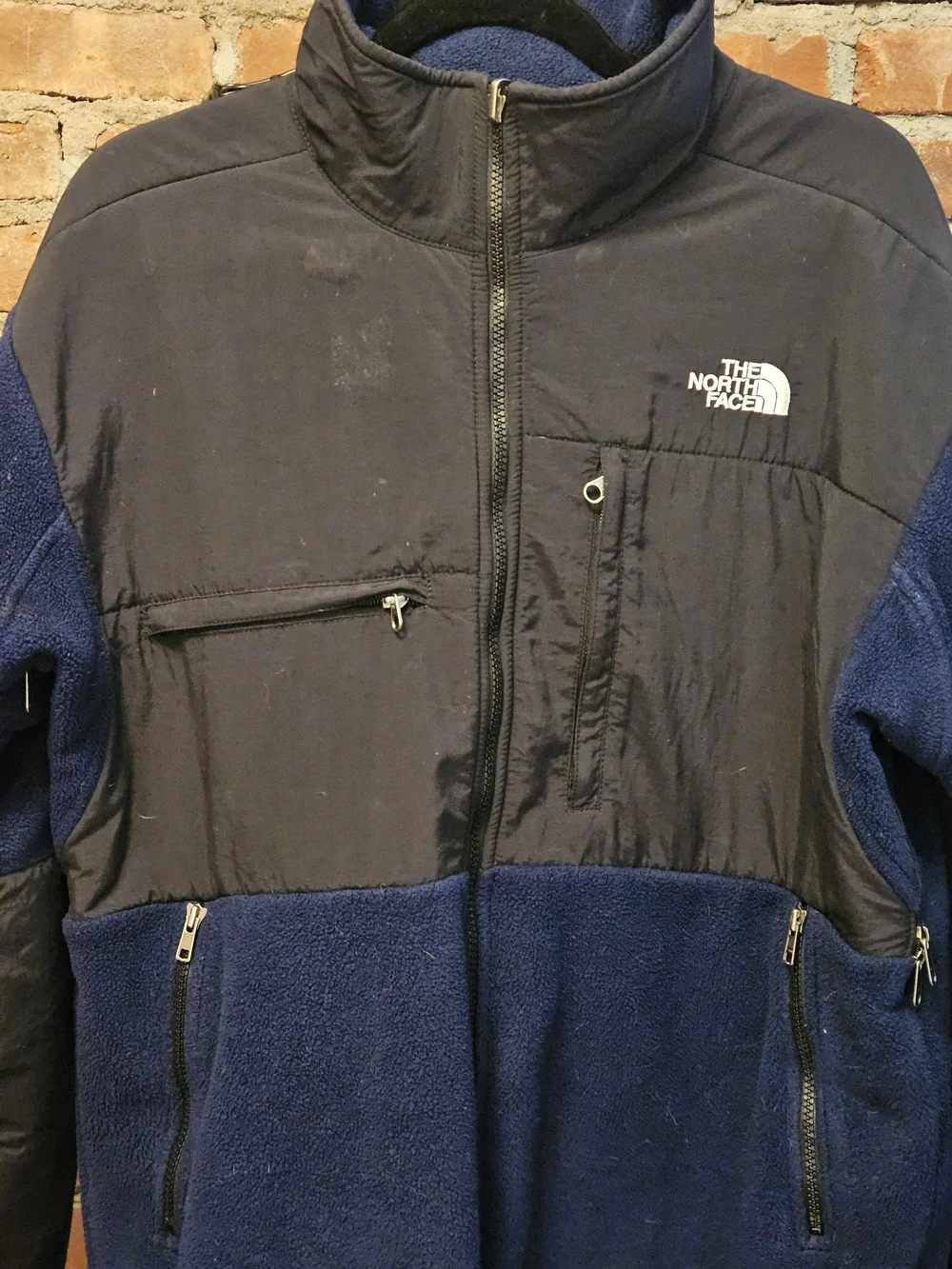 The North Face Men's Two-Tone Polartec 6 Pocket  Navy and Black Fleece Jacket